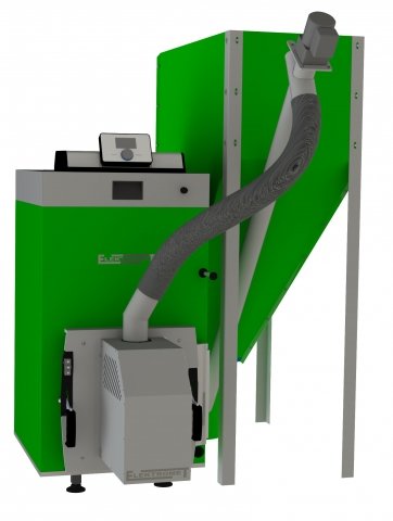 Kocioł na pellety EKO-PE mini standard 15 kW pod.do palnika zasobnik 540 l ster.elektron. z wentyl.
