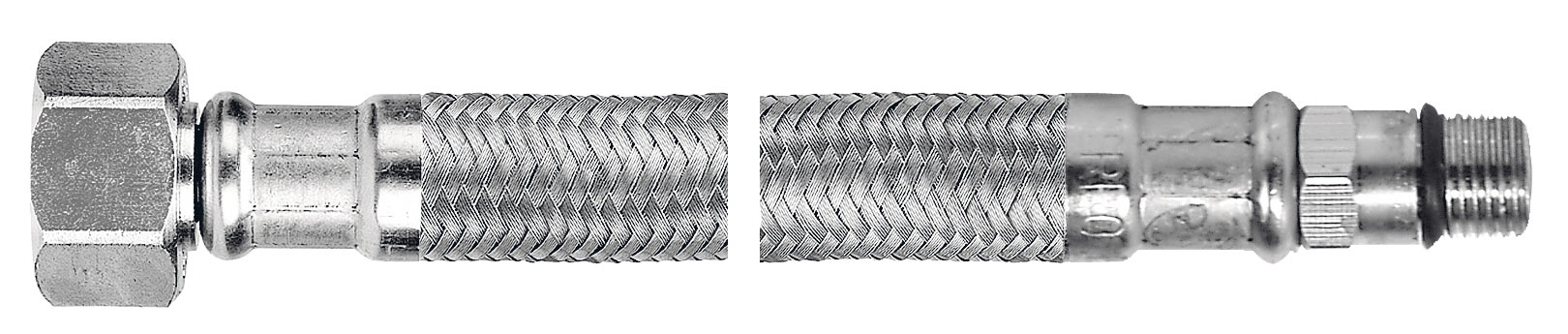 Wąż bateryjny w oplocie stalowym L-30 M10 x 3/8 krótki