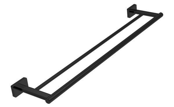 GRETA wieszak na ręcznik podwójny 60 cm, czarny mat