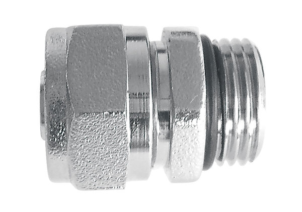 Złącze FERRO (nikiel), 1/2'' x 15 mm (GZ x zacisk)