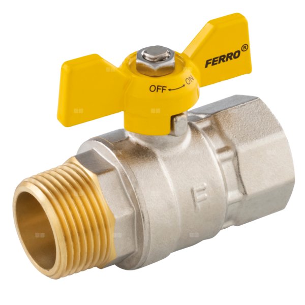 Zawór kulowy gazowy 1/2" GW-GZ typ G18 z motylkiem