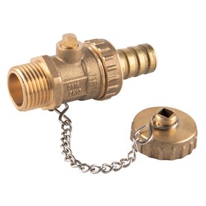 Kurek kulowy spustowy, wkrętny, 3/4", F-Comfort