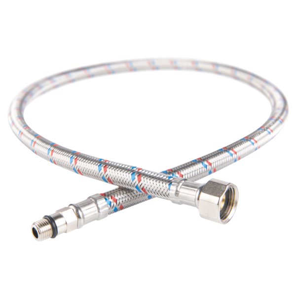 Wąż bateryjny w oplocie stalowym L-50 M10 x 3/8 krótki