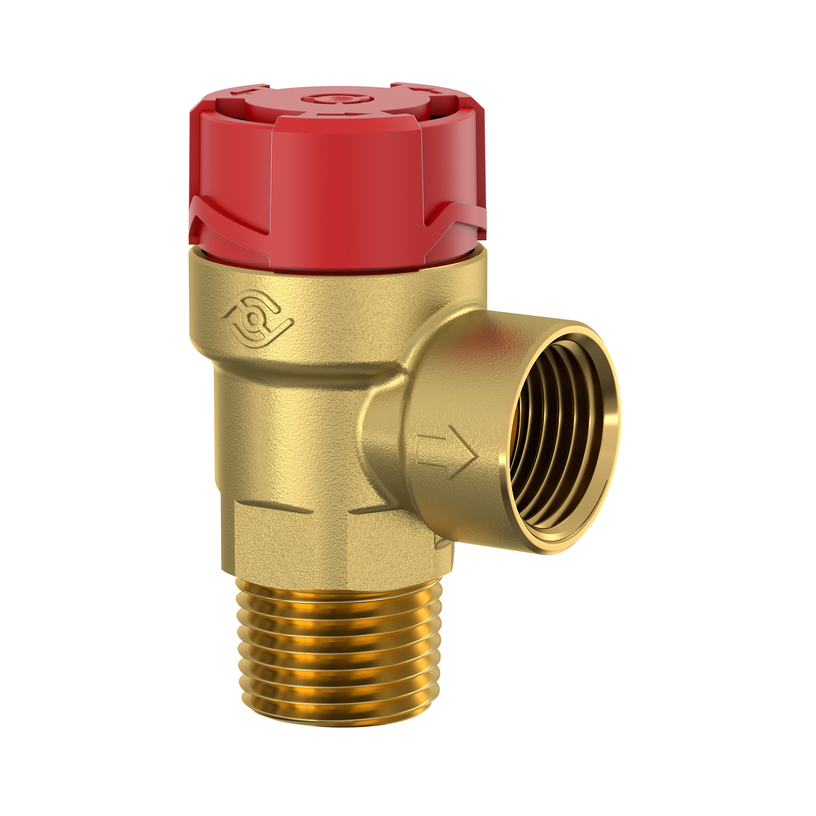 Zawór przelewowy kątowy (90') FLAMCO MEIBES Flopress mosiądz PN 16, 3 bar GW x GZ 1/2''