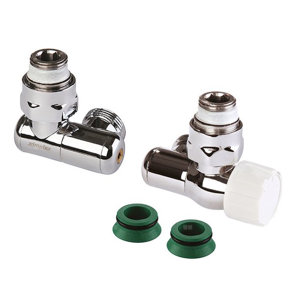 Zestaw podłączeniowy do grzejników dekoracyjnych FLAMCO MEIBES zawór grzejnikowy / zawór grzejnikowy dolny Chrom