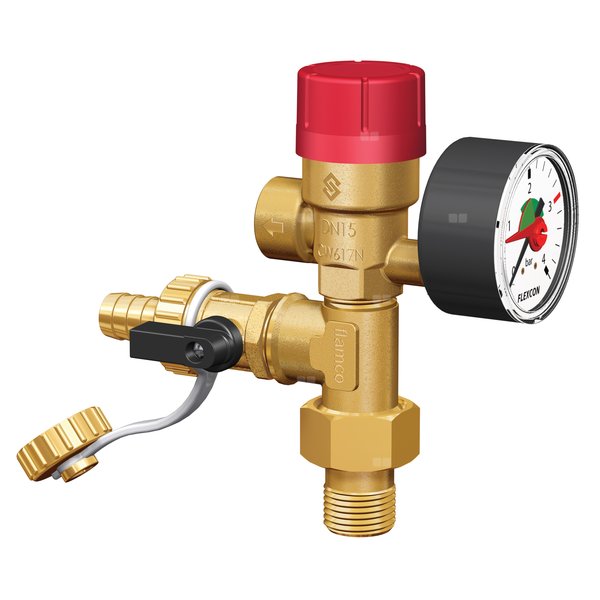 Zawór przelewowy kątowy (90') FLAMCO MEIBES mosiądz GW 1/2''