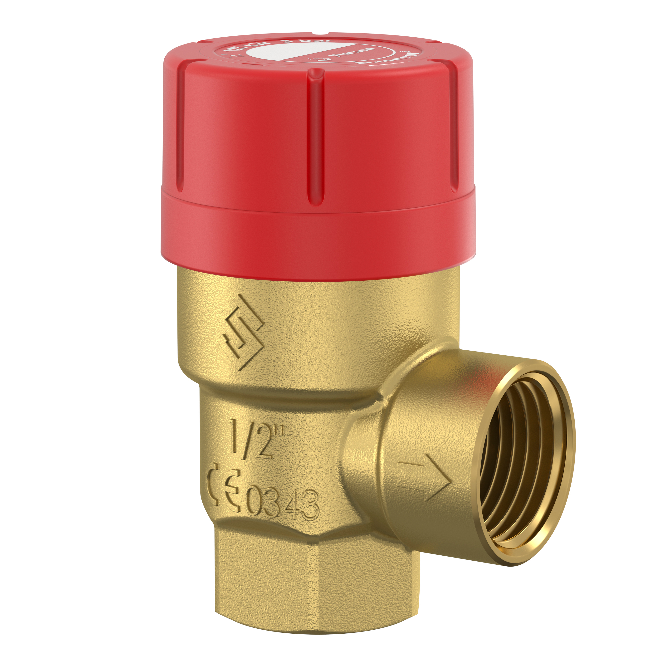 Zawór przelewowy FLAMCO MEIBES Prescor mosiądz, 4 bar GW cylindryczny bspt-rp 1/2''