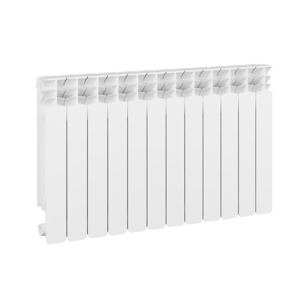 Grzejnik żeberkowy GAVIA 50 PLUS aluminium, podłączenie boczne 575 x 966 mm, kolor biały, moc 1408 W