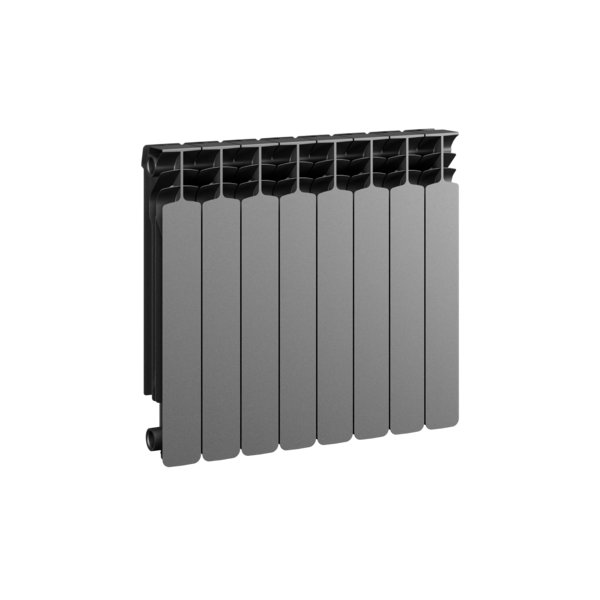 Grzejnik żeberkowy GAVIA 50 PLUS aluminium, podłączenie boczne 575 x 644 mm, kolor grafit, moc 938.6 W
