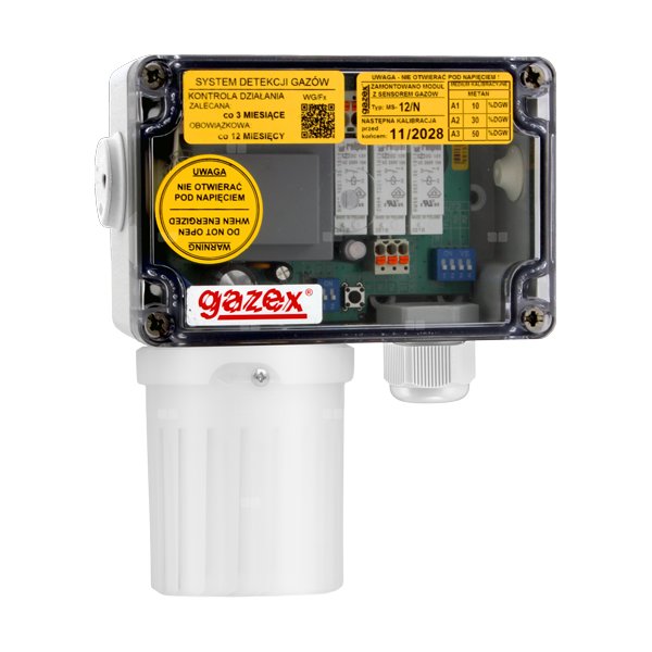 Detektor CO2, 0,5/1,5/2 %v/v, zalecany zakres temperatur 0-45 st.C, sensor IR, syrenka, zasil. 24V=