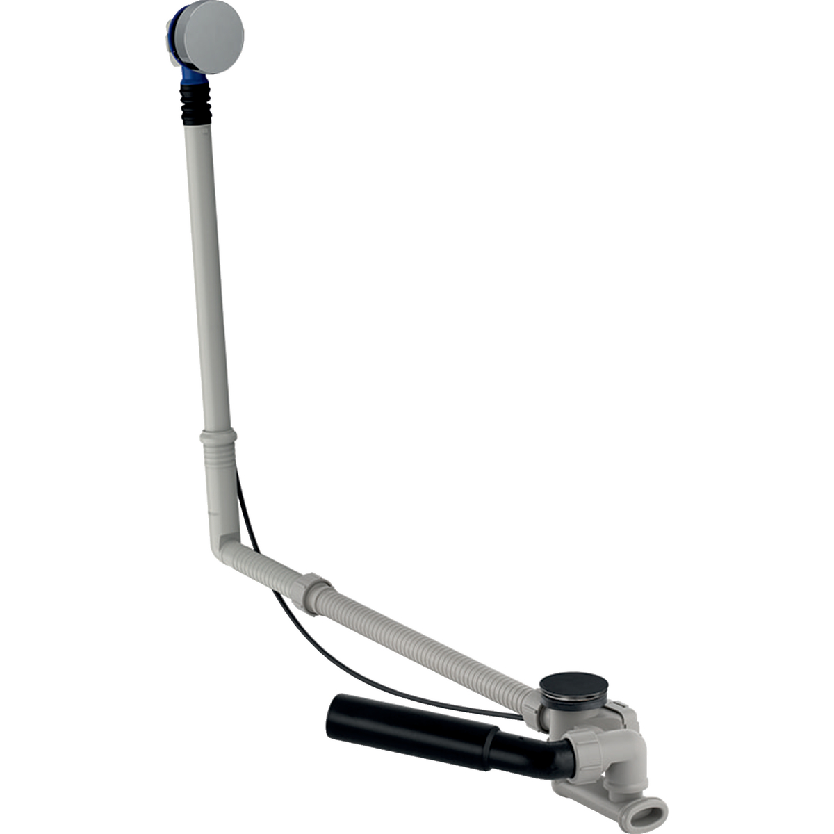 Zestaw odpływowo-przelewowy Geberit, d52, długość 73 cm, z zestawem wykończeniowym: Chrom błyszczący, d=40/50mm