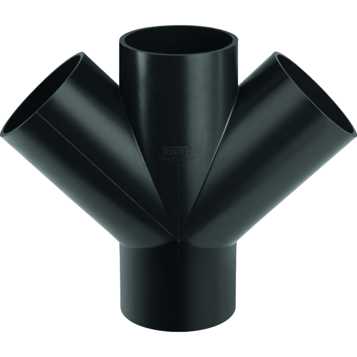 Czwórnik GEBERIT HDPE polietylen, 110 mm x 40 mm x 40 mm x 110 mm DN 100 x DN 40 x DN 40 x DN 100, sw x sw x sw x sw