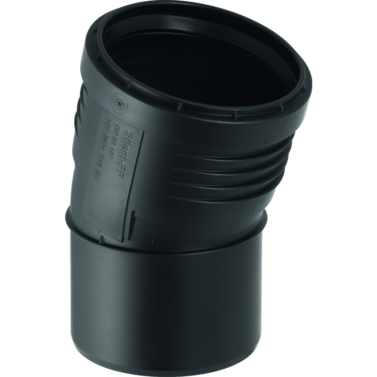 Kolano 15' GEBERIT Silent-PP, PP / PP, 110 mm, DN 100 x 110 mm x DN 100 (końcówka wciskowa x mufa wciskowa), (głębokość: 14 mm) z uszczelką