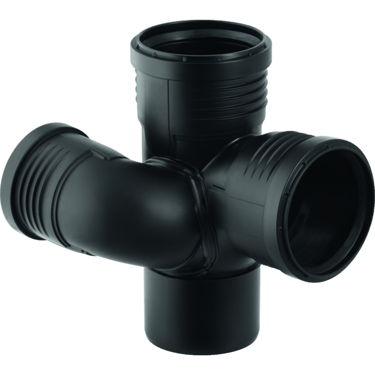 Czwórnik GEBERIT Silent-PP polipropylen, 110 mm x 75 mm x 110 mm x 110 mm DN 100 x DN 70 x DN 100 x DN 100, mw x mw x mw x mw
