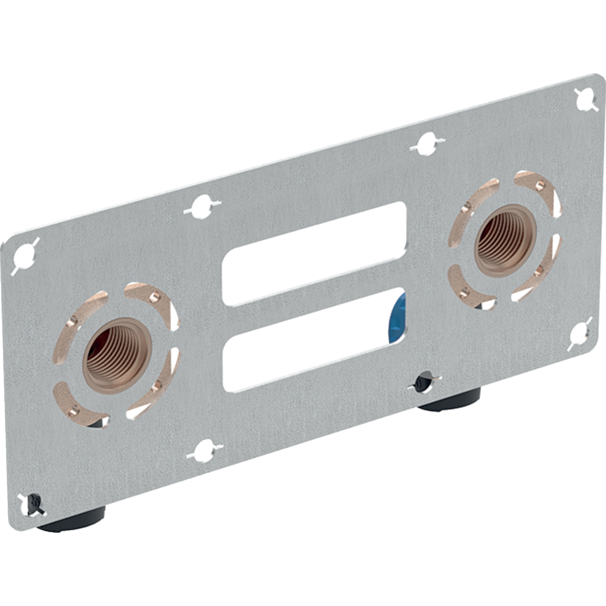 Zestaw kolanek przyłączeniowych Geberit FlowFit 90 st. podwójnych: Materiał=Brąz bezołowiowy (CuSn4Zn2PS), d=20mm, Rp=1/2 ", L1=5.2cm, AD=15cm