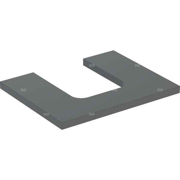 Blat pod umywalkę Geberit ONE z wycięciem, do umywalki nablatowej w kształcie misy: B=59.8cm, Lava, Lakierowany matowy, Przekrój=Na środku