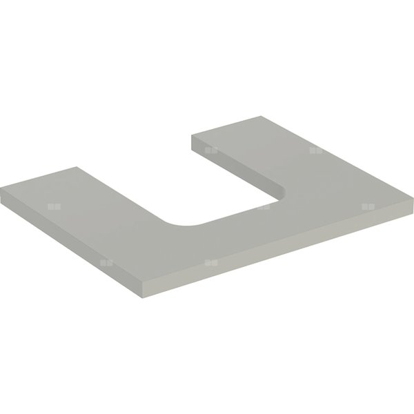 Blat pod umywalkę Geberit ONE z wycięciem, do umywalki nablatowej w kształcie misy: B=59.8cm, Greige, Lakierowany matowy, Przekrój=Na środku