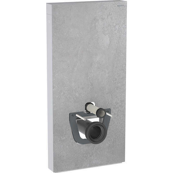 Moduł sanitarny do WC wiszącego GEBERIT Monolith Plus, 1010 mm x 480 mm x 106 mm, front: imitacja betonu, bok: aluminium