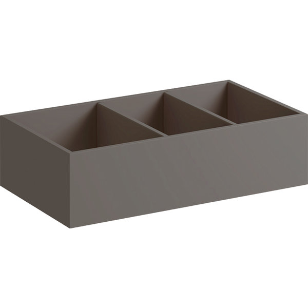 Wkład do szuflady Geberit Xeno², podział w kształcie litery H, do szuflady dolnej: 37.3x9.8x20.8cm, Szary Scultura / Melamina, struktura drewna
