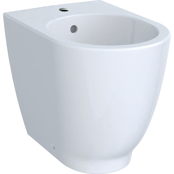 Bidet stojący Geberit Acanto, przylegający do ściany, ukryte mocowania: T=51cm, Przelew=Widoczny, Biały