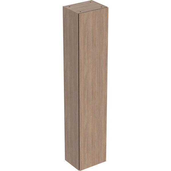 Wysoka szafka Geberit, z jednymi drzwiami: 36x180cm, Korpus i front: dąb / melaminowa struktura drewna
