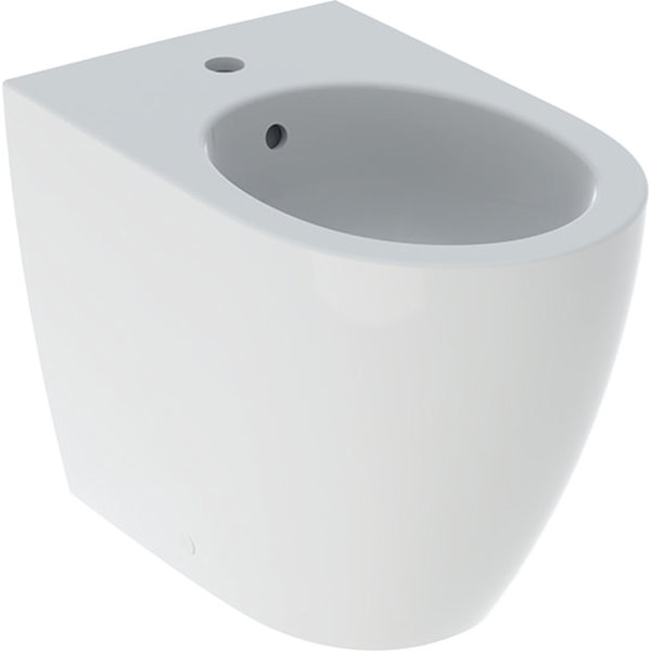 Bidet stojący Geberit iCon, przylegający do ściany, ukryte mocowania: T=56cm, Przelew=Widoczny, Biały
