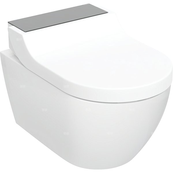 Urządzenie WC z funkcją higieny intymnej Geberit AquaClean Tuma Comfort, wisząca miska WC: Miska ustępowa: biały / KeraTect, Panel dekoracyjny: szkło czarne