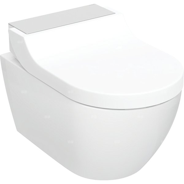 Urządzenie WC z funkcją higieny intymnej Geberit AquaClean Tuma Comfort, wisząca miska WC: Miska ustępowa: biały / KeraTect, Panel dekoracyjny: stal nierdzewna szczotkowana