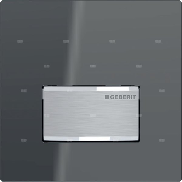 Przycisk uruchamiający Geberit typ 50 do systemu spłukiwania pisuarów z pneumatycznym uruchamianiem spłukiwania, kwadratowy: 13x13x1.2cm, Lava, Materiał=Cynkowy odlew ciśnieniowy / szkło