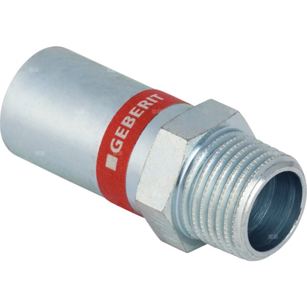 Przedłużka GEBERIT Mapress C-Stahl redukcja, stal (Ocynk galwaniczny/elektrolityczny) (ocynk), 1/2'' x 15 mm (GZ x końcówka wciskana)