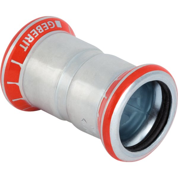 Mufa GEBERIT Mapress C-Stahl, stal (Ocynk galwaniczny/elektrolityczny) (ocynk), 12 mm (mufa zaprasowywana x mufa zaprasowywana), (głębokość: 4 mm) z uszczelką