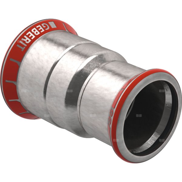 Mufa GEBERIT Mapress C-Stahl redukcyjna redukcja, stal (Ocynk galwaniczny/elektrolityczny) (ocynk), 42 mm, DN 40 x 35 mm x DN 32 (mufa zaprasowywana x mufa zaprasowywana), (głębokość: 9.5 mm) z uszczelką