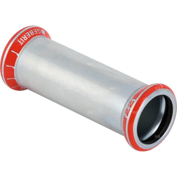 Mufa GEBERIT Mapress C-Stahl przesuwna, stal (Ocynk galwaniczny/elektrolityczny) (ocynk), 76.1 mm, DN 65 x 76.1 mm x DN 65 (mufa zaprasowywana x mufa zaprasowywana), (głębokość: 55 mm) z uszczelką