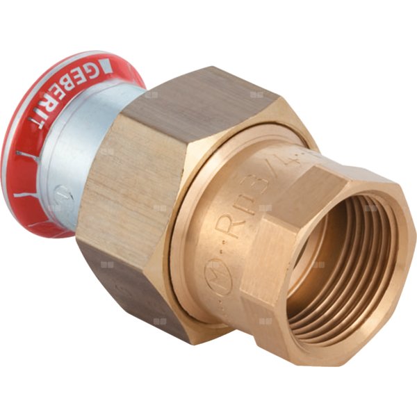 Śrubunek hydrauliczny GEBERIT Mapress C-Stahl przejściowy stal GW 1'' 22 mm z pierścieniem zacinającym