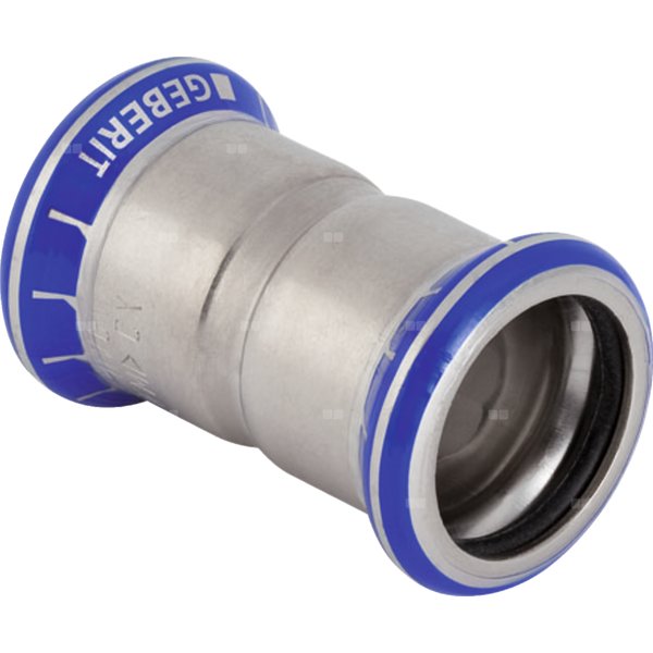Mufa GEBERIT Mapress Edelstahl, stal nierdzewna, 108 mm (mufa zaprasowywana x mufa zaprasowywana), (głębokość: 22 mm) z uszczelką