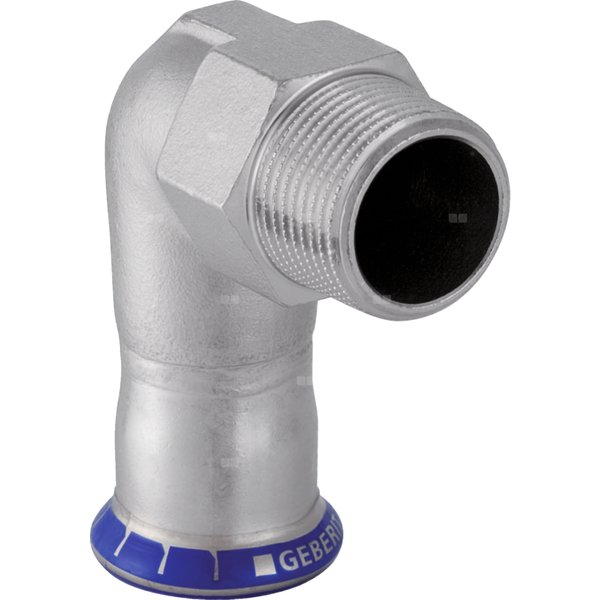 Kolano 90' GEBERIT Mapress Edelstahl przejściowe, stal nierdzewna, 3/4'' x 22 mm (GZ x mufa zaprasowywana), (głębokość: 39 mm) z uszczelką