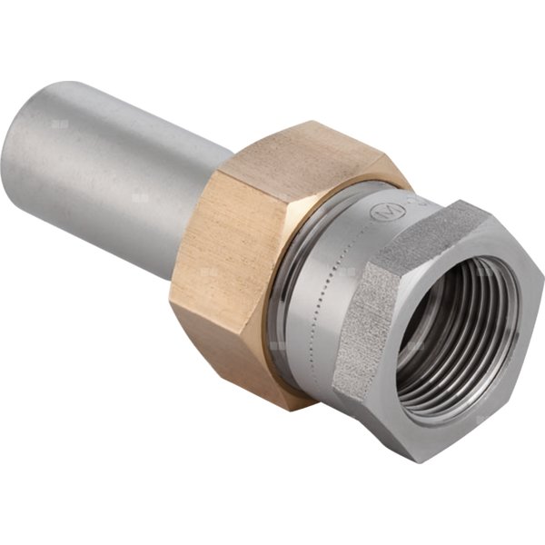 Śrubunek hydrauliczny GEBERIT Mapress Edelstahl przejściowy z końcówką wsuwaną stal nierdzewna GW 3/4'' 22 mm z pierścieniem zacinającym