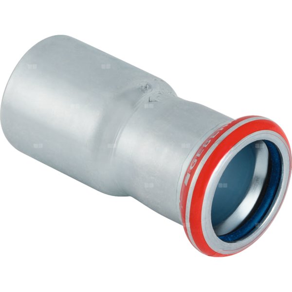 Przedłużka GEBERIT Mapress C-Stahl FKM redukcja, stal (Ocynk galwaniczny/elektrolityczny) (ocynk), 88.9 mm, DN 80 x 76.1 mm x DN 65 (końcówka wciskowa x mufa zaprasowywana) z uszczelką