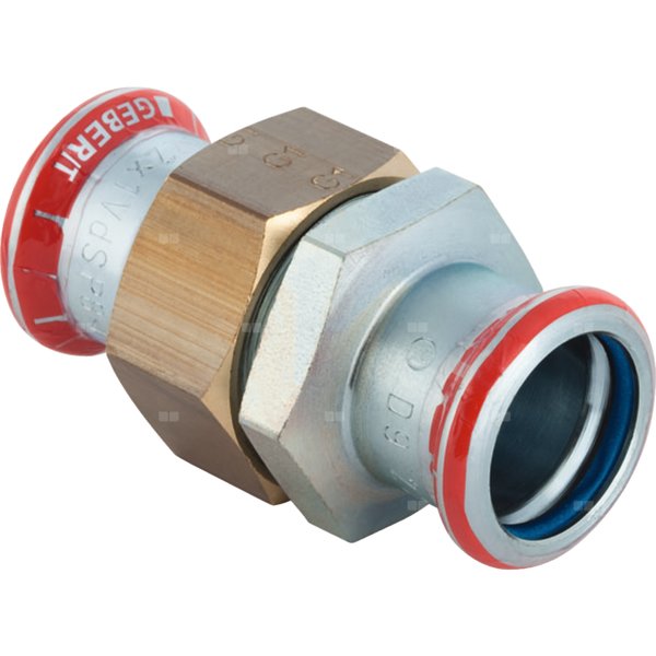 Śrubunek hydrauliczny GEBERIT Mapress C-Stahl FKM stal mz 35 mm z pierścieniem zacinającym