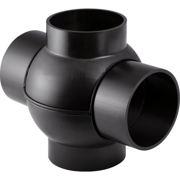 Czwórnik GEBERIT HDPE polietylen, 110 mm x 56 mm x 56 mm x 110 mm DN 100 x DN 100, sw x sw x sw x sw