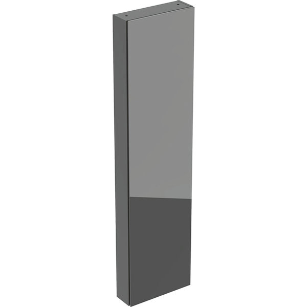 Wysoka szafka Geberit, z jednymi drzwiami i lustrem wewnętrznym, krótka: 45x180cm, Korpus: lava / lakierowany matowy, Front: lava / szkło błyszczące