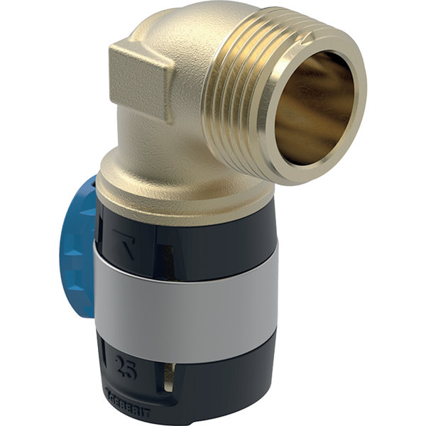 Kolano przejściowe 90' GEBERIT FlowFit, brąz bezołowiowy, 1/2'' x 20 mm (GZ x łącznik zaprasowywany)