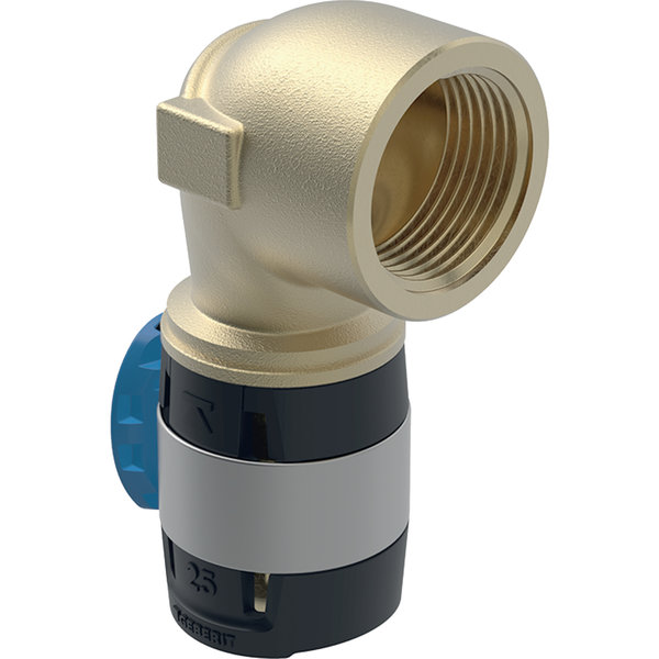 Kolano przejściowe 90' GEBERIT FlowFit, brąz bezołowiowy, 3/4'' x 20 mm (GW x łącznik zaprasowywany)