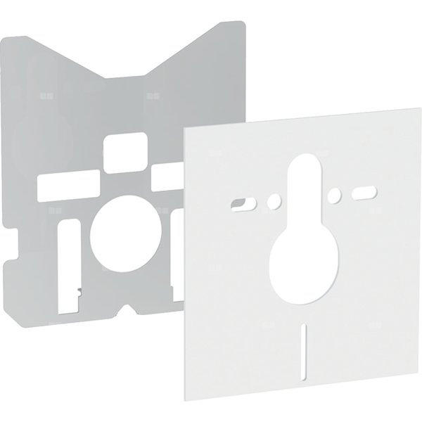 Płyta usztywniająca z zestawem do izolacji akustycznej do modułu sanitarnego Geberit Monolith do wiszącej miski WC, obudowa przednia z gresu szkliwionego