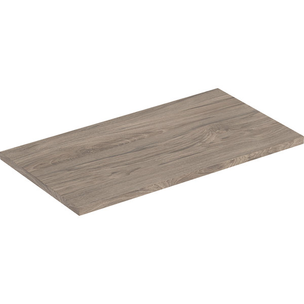 Półka Geberit do dolnej szafki pod umywalkę meblową, z jednymi drzwiami lub dwojgiem drzwi: Szerokość umywalki=55cm, Orzech włoski hickory / Melamina, struktura drewna