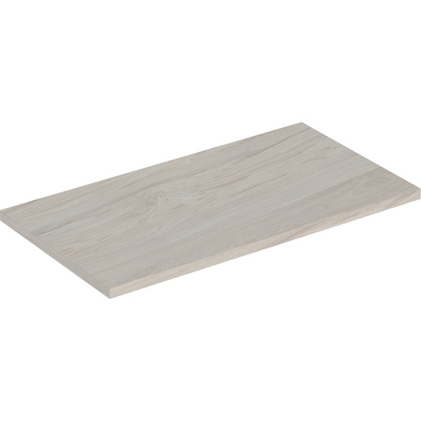 Półka Geberit do dolnej szafki pod umywalkę meblową, z jednymi drzwiami lub dwojgiem drzwi: Szerokość umywalki=55cm, Orzech włoski hickory jasny / Melamina, struktura drewna