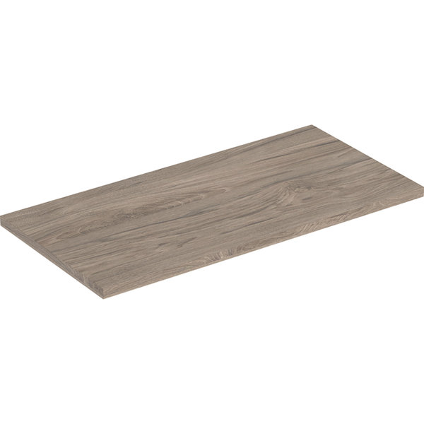 Półka Geberit do dolnej szafki pod umywalkę meblową, z jednymi drzwiami lub dwojgiem drzwi: Szerokość umywalki=60cm, Orzech włoski hickory / Melamina, struktura drewna