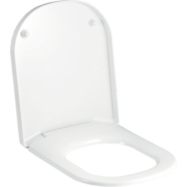 Deska sedesowa Geberit Renova Plan, kształt geometryczny, mocowanie od góry: Wolne opadanie=Nie, Mocowanie=Od góry, Biały / Błyszczący