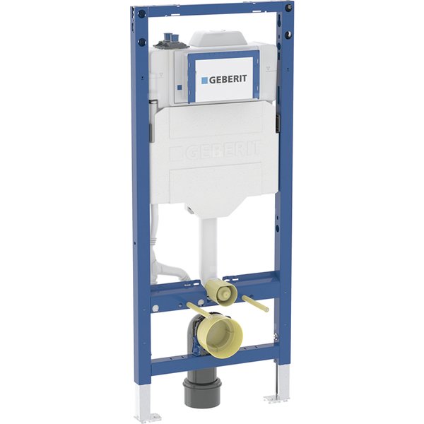 Stelaż podtynkowy Geberit Duofix do wiszących misek WC, 120 cm, ze spłuczką Sigma 12 cm, ze spłukiwaniem higienicznym HS30, dwa przyłącza wody