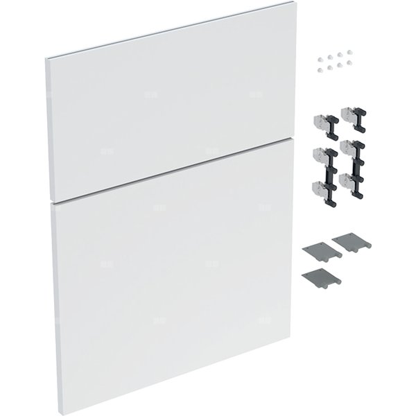 Zestaw frontów szuflad (2 szt.) do niskiej szafki bocznej, z dwoma szufladami GEBERIT iCon, kol. biały matowy szer.450 mm